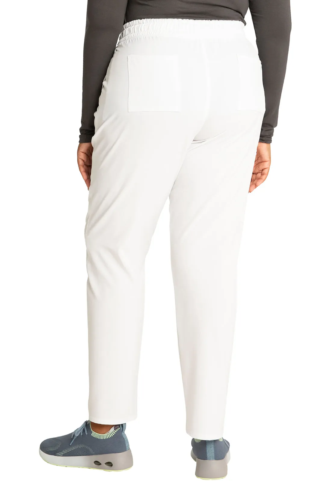 Allura CKA184 Mid Rise Drawstring Tapered Leg Pants White