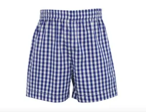 Anavini- Fourth of July Blue Boys Blue Plaid Shorts
