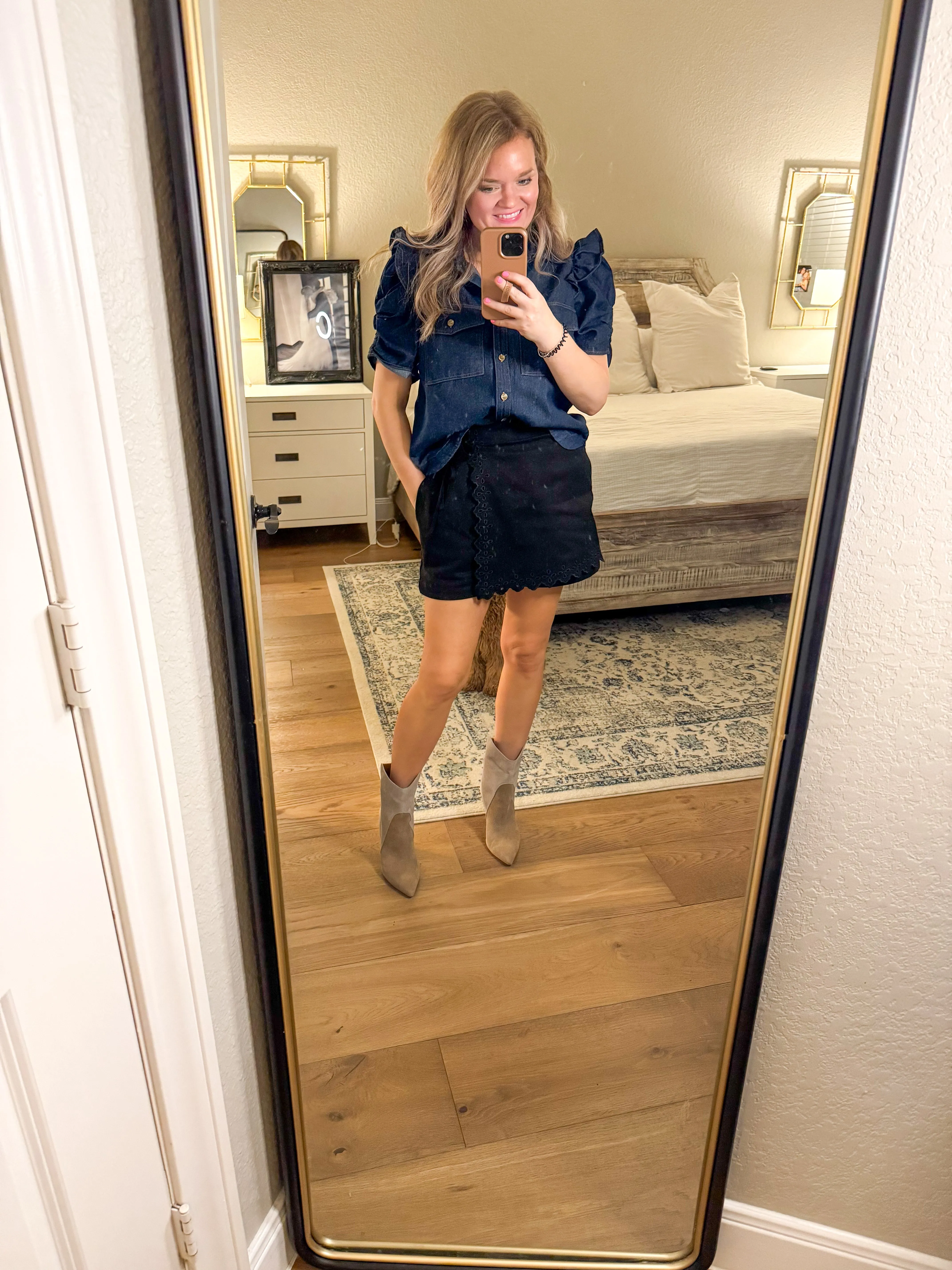 Annie Dark Denim Blouse