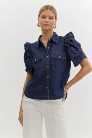 Annie Dark Denim Blouse
