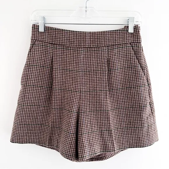 Anthropologie &amp; Other Stories Checkered Wool Tailored Shorts