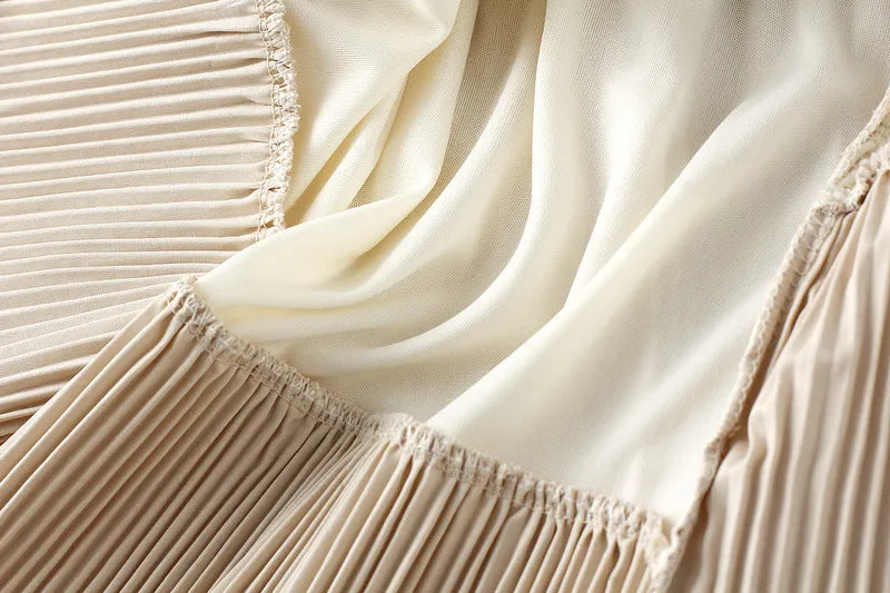 Asymmetric Pleated Skirt Women's Mid-length Ruffled Skirt