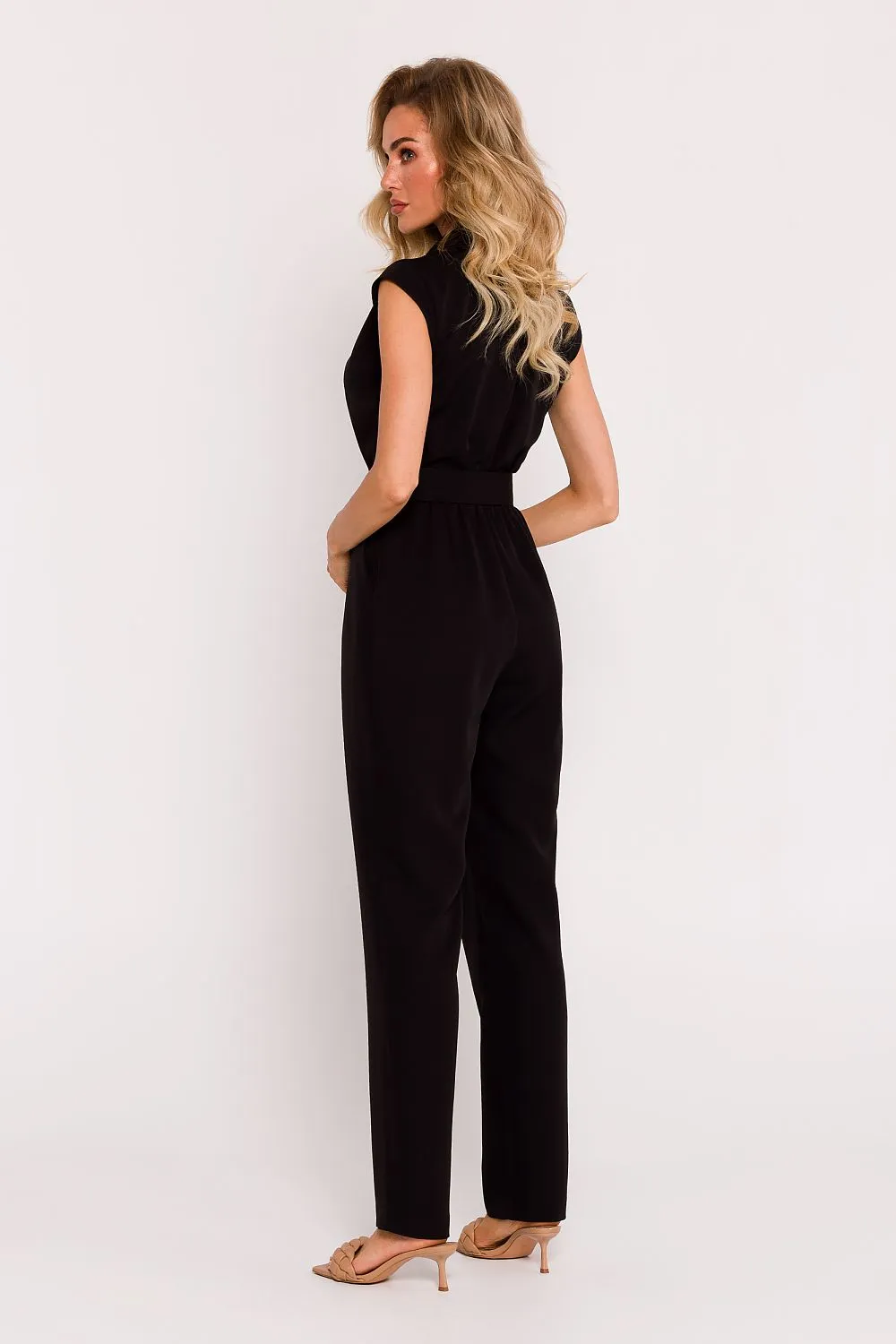 Asymmetrical Tapered Jumpsuit with Belt