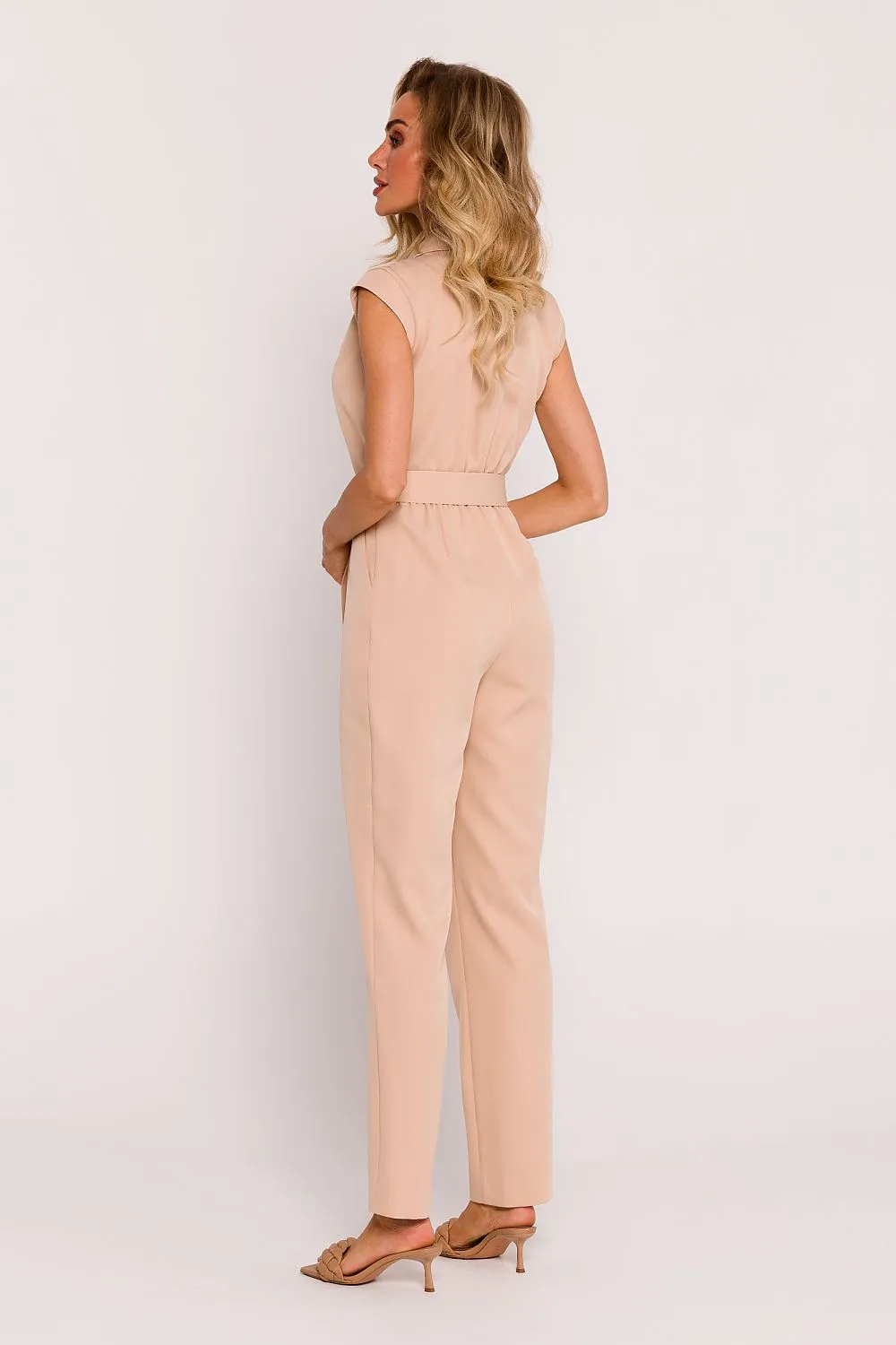Asymmetrical Tapered Jumpsuit with Belt