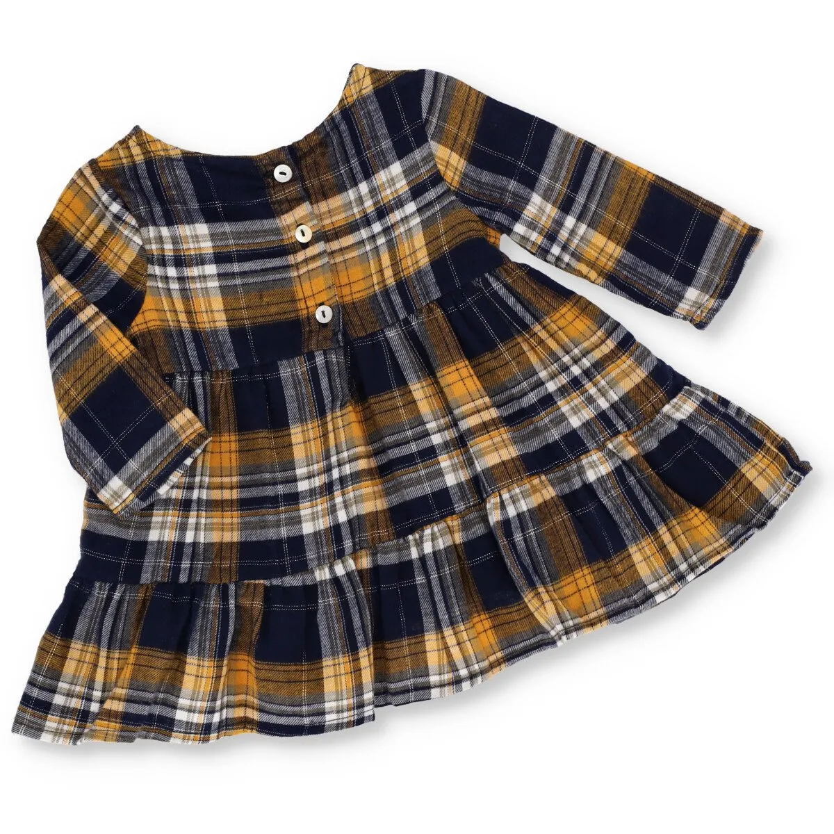 Baby Girls Check Flannel Tiered Dress