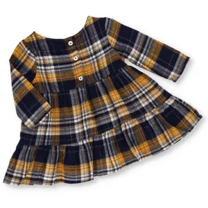 Baby Girls Check Flannel Tiered Dress