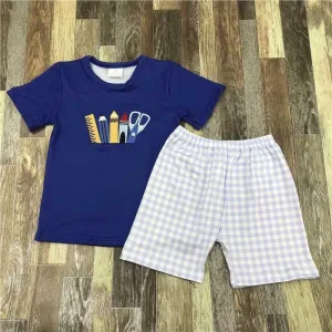 Back to School Plaid Short Set