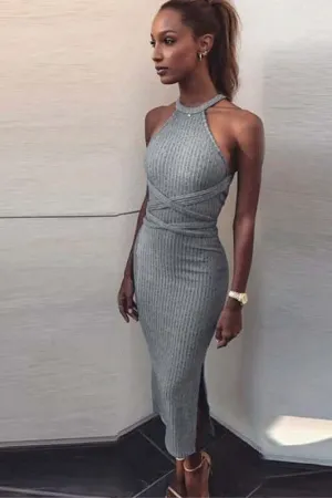 Backless Strapless Slim maxi dress