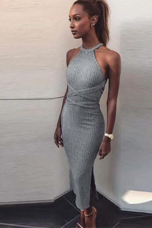 Backless Strapless Slim maxi dress