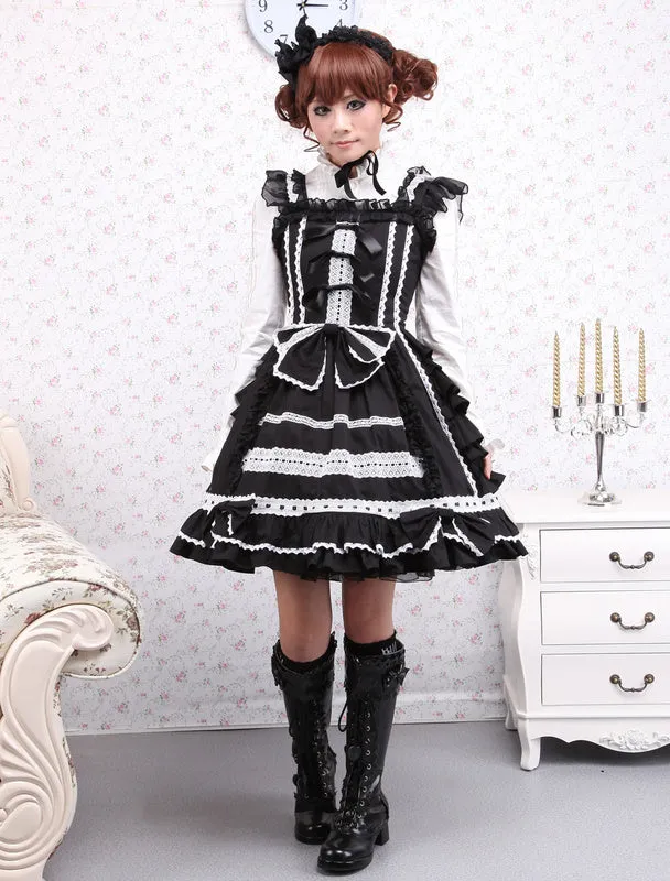 Bandage Lace Cotton Gothic Lolita Dress