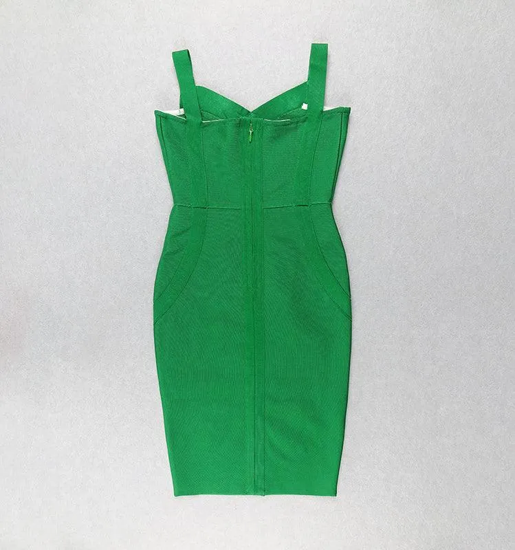 Bandage Party Midi Bodycon Evening Luxury Dress with V-Neck