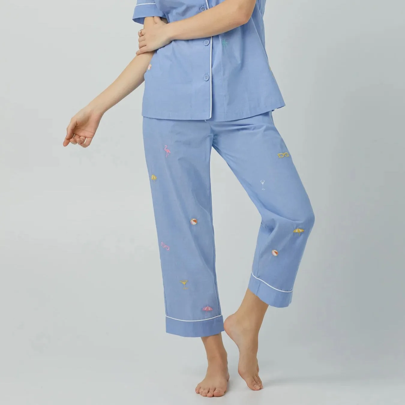 BedHead Chambray SS Poplin Cropped PJ Set