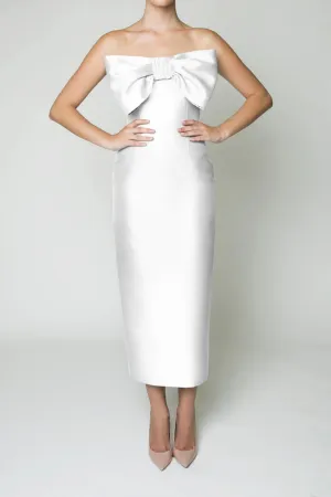 Bettina Silk and Wool Midi Dress