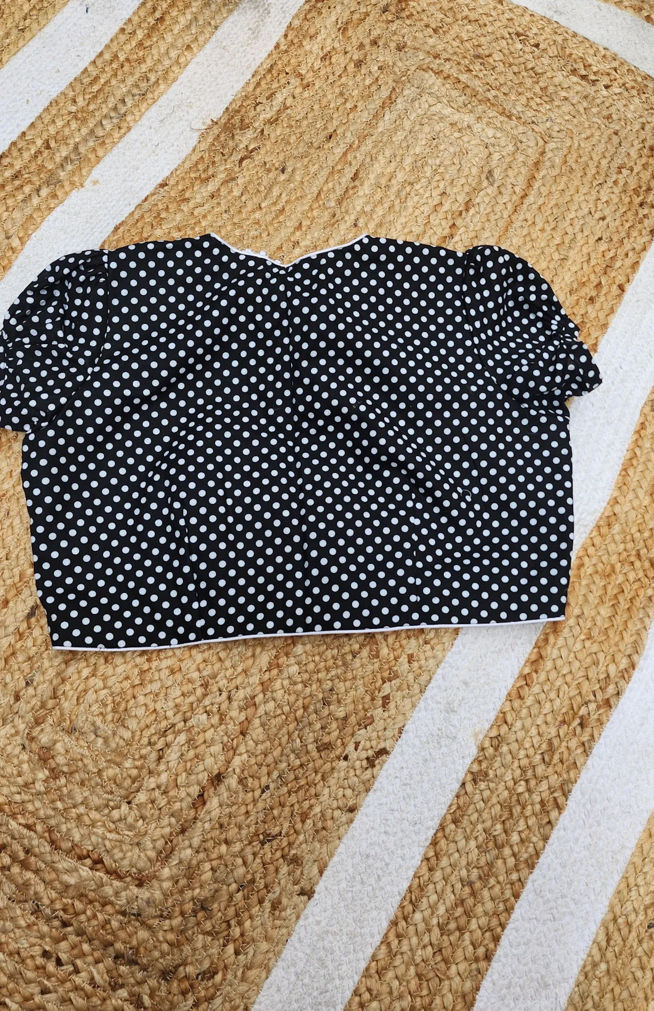 Black Polka Peter Pan Collar Blouse