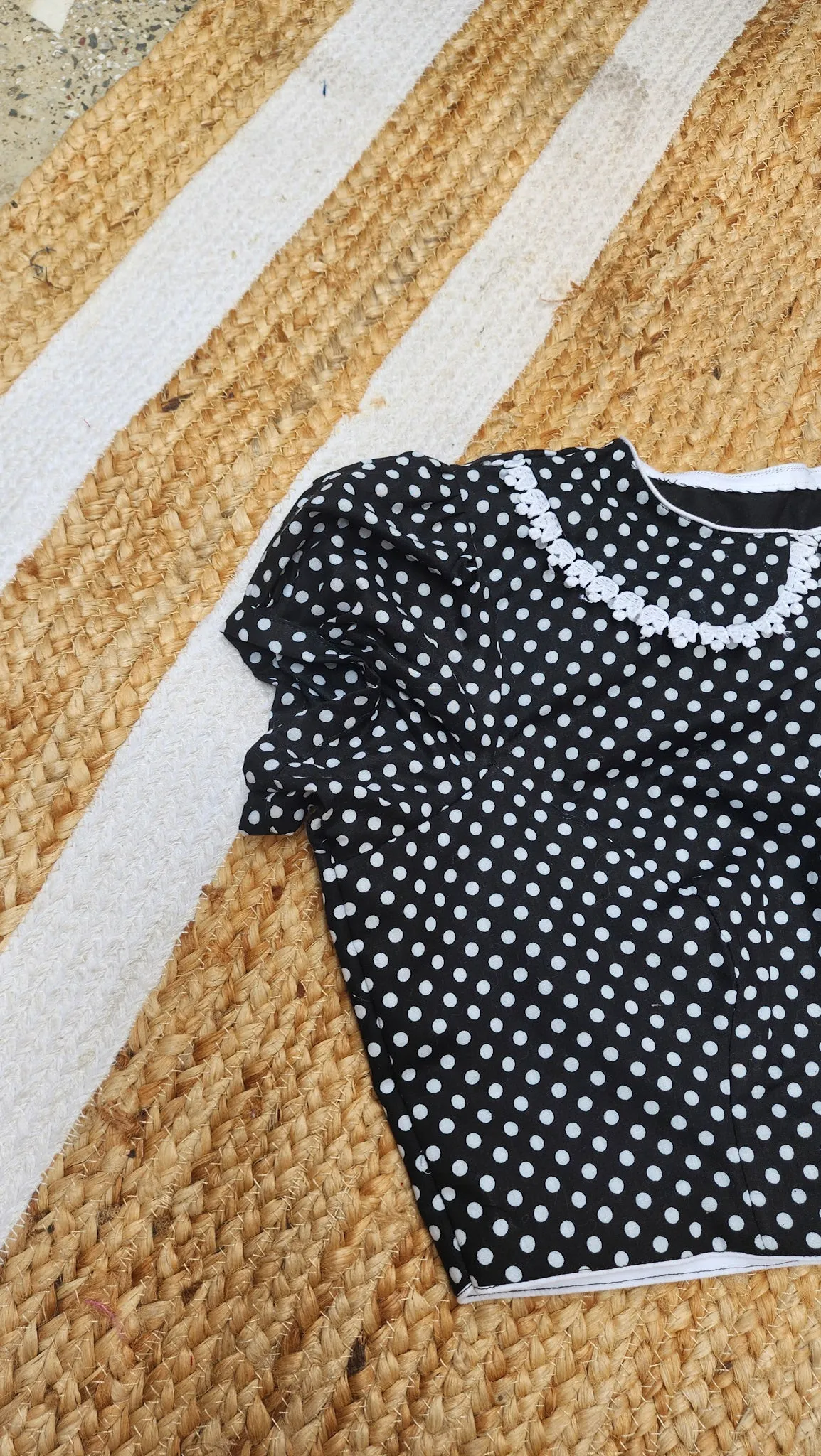 Black Polka Peter Pan Collar Blouse