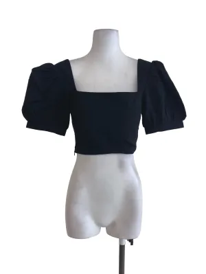 Black Puffy Sleeve Top