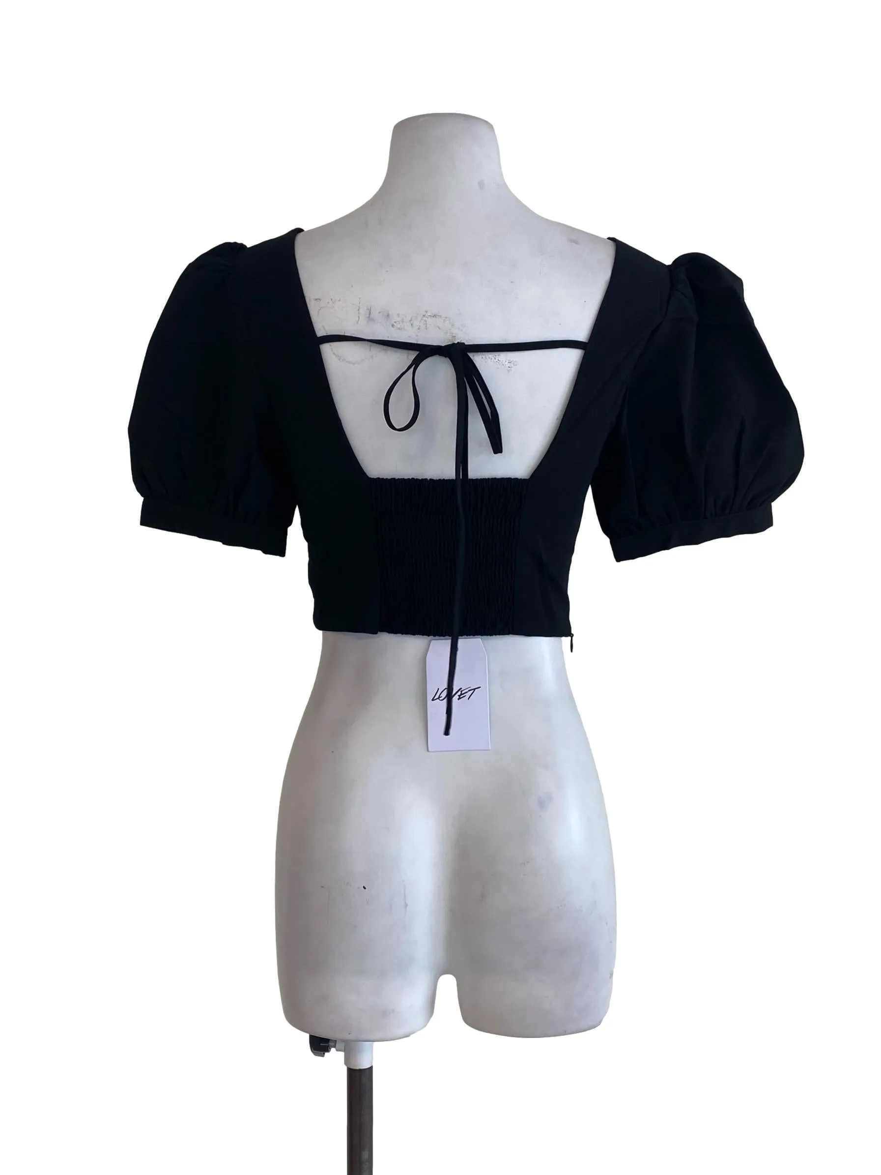 Black Puffy Sleeve Top