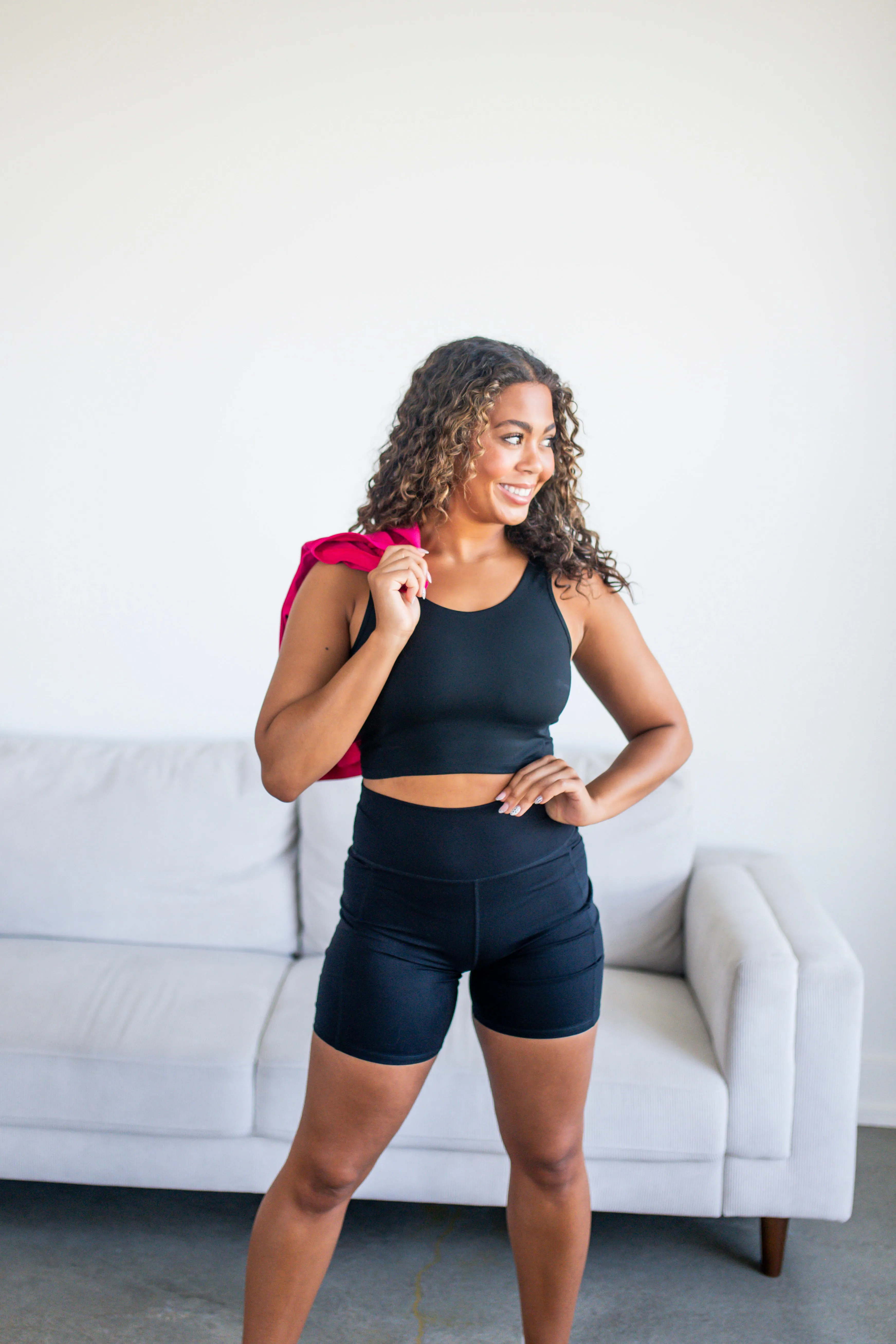 Black Venice Cloud Sculpt Biker Shorts