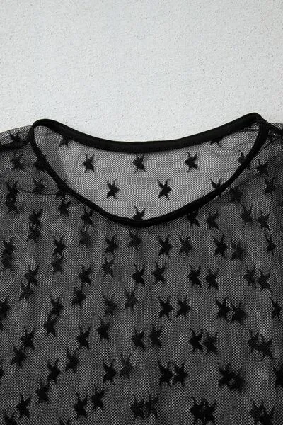 Blouse met ronde hals en lange mouwen en sterrenprint