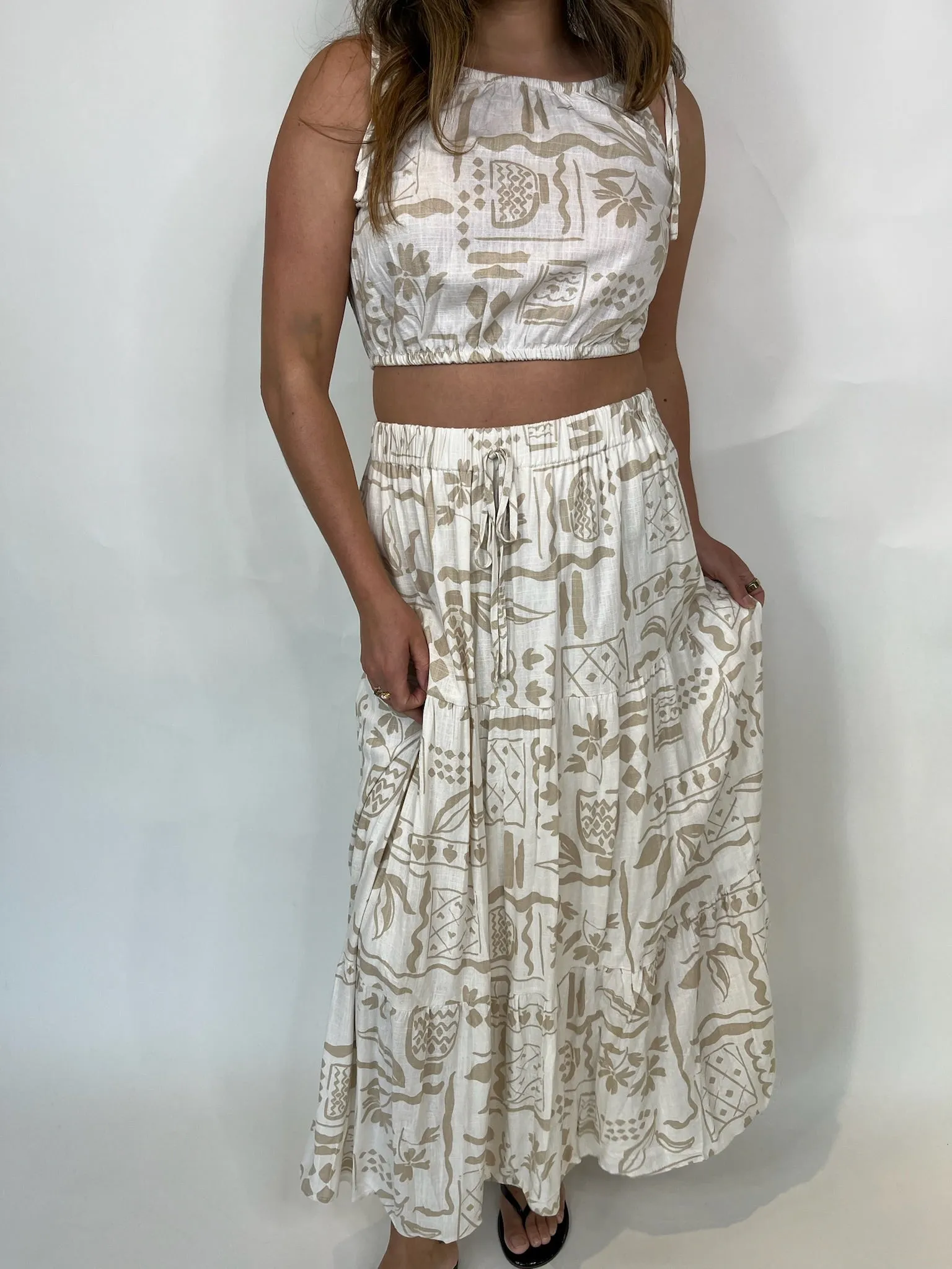Blu Pepper Tropical Tiered Skirt