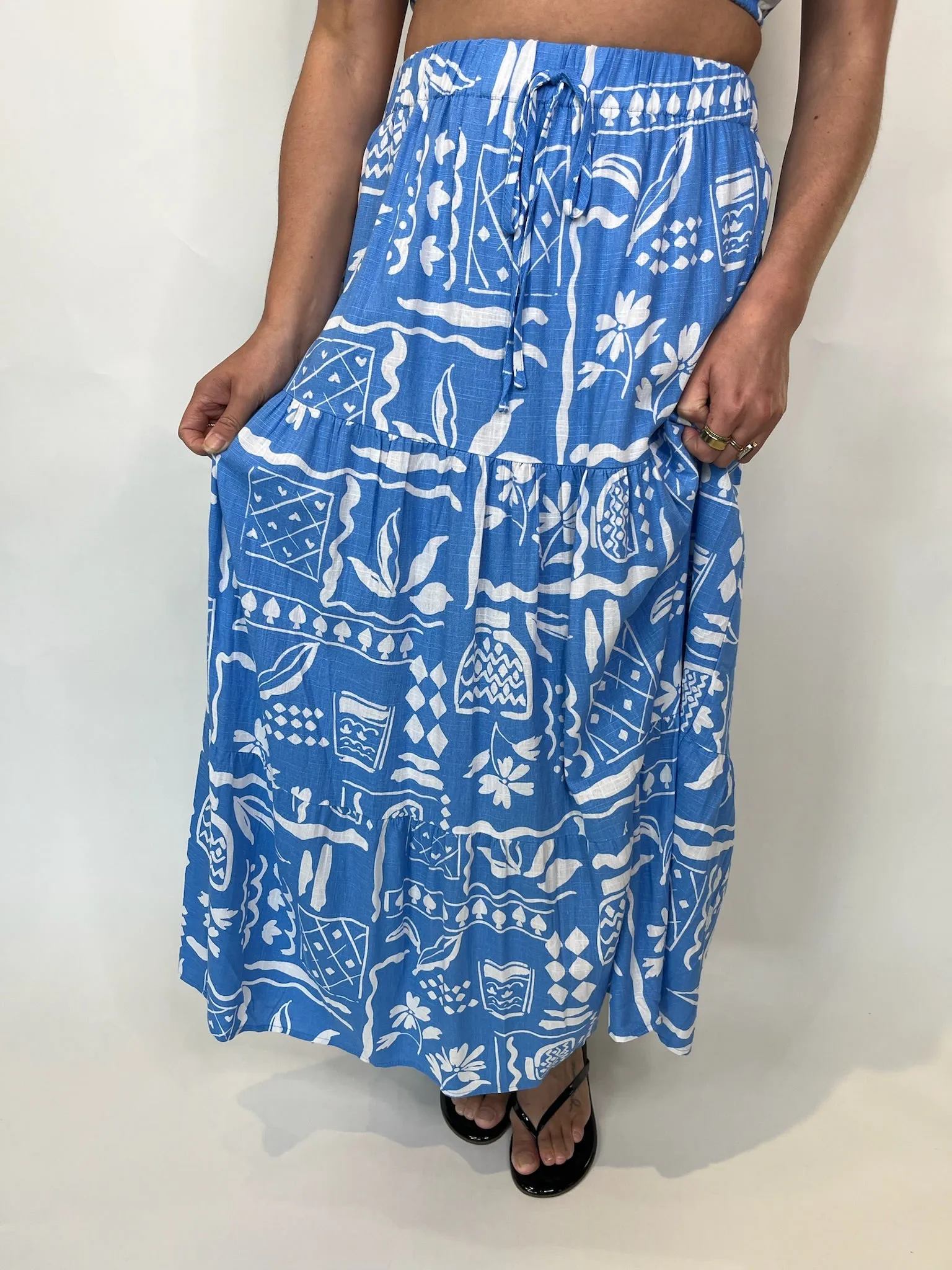Blu Pepper Tropical Tiered Skirt