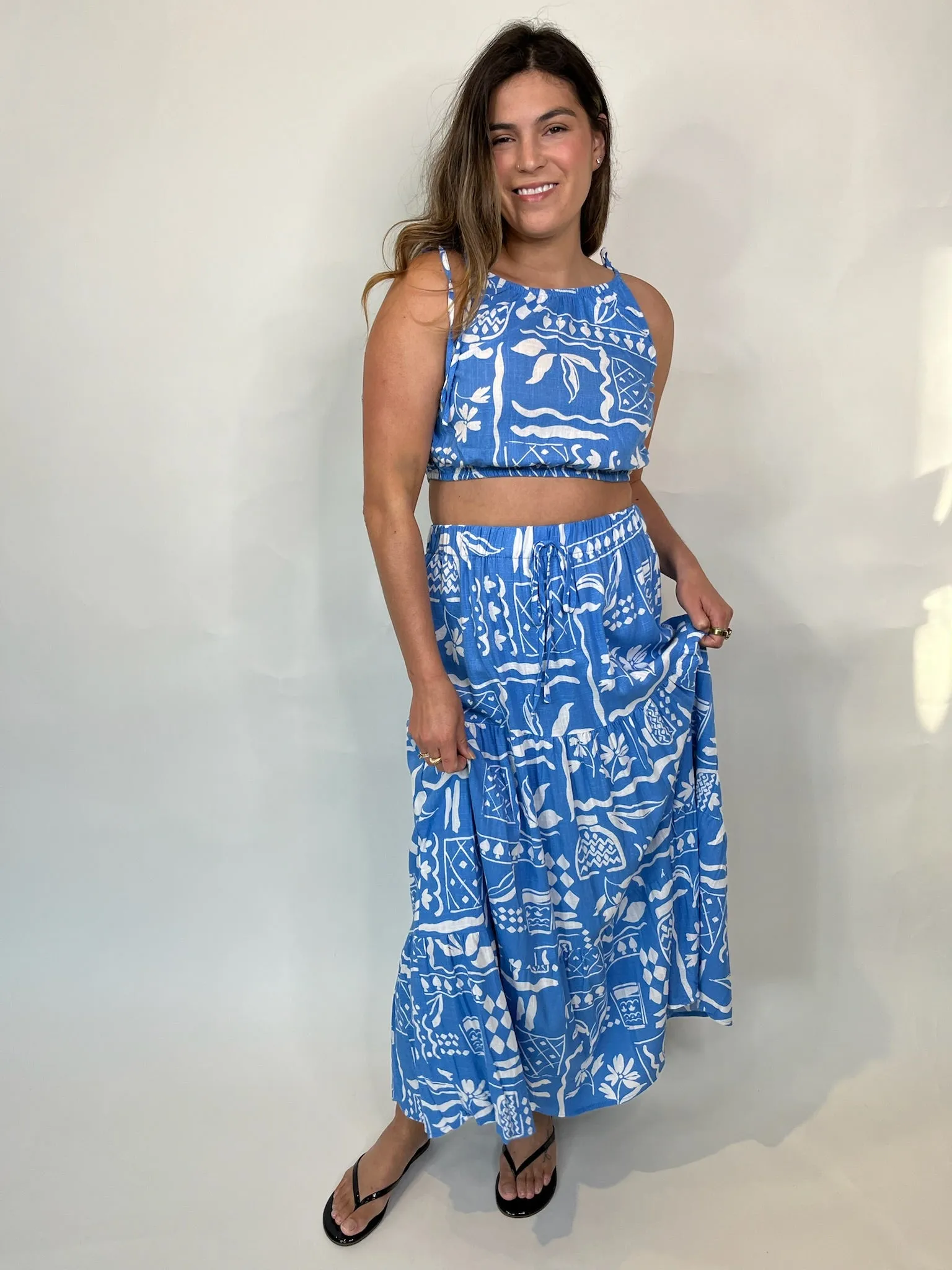 Blu Pepper Tropical Tiered Skirt