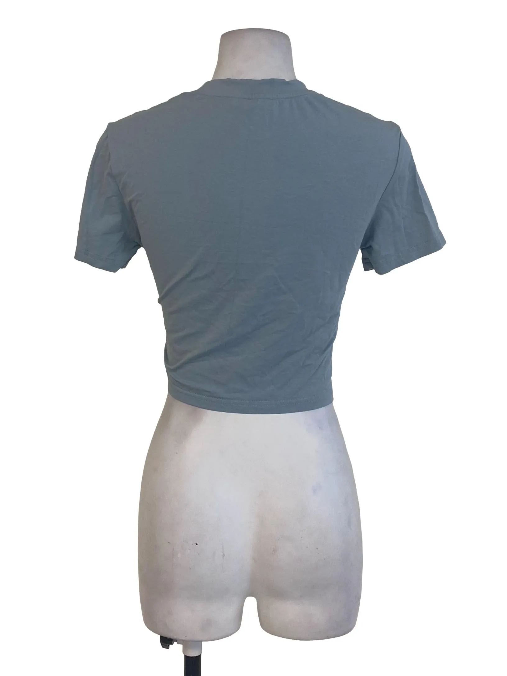 Blue Crop Short Sleeve Top