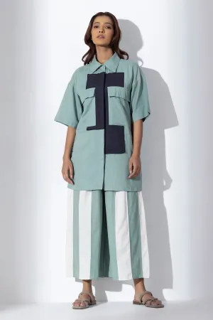 Blue Oversized Shirt & Pants