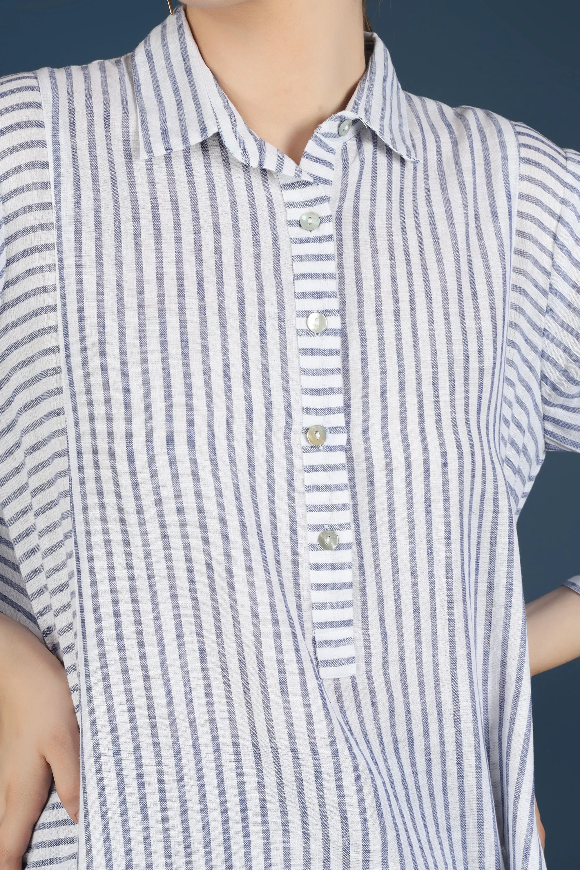 BLUE STRIPED KURTA CO-ORD SET