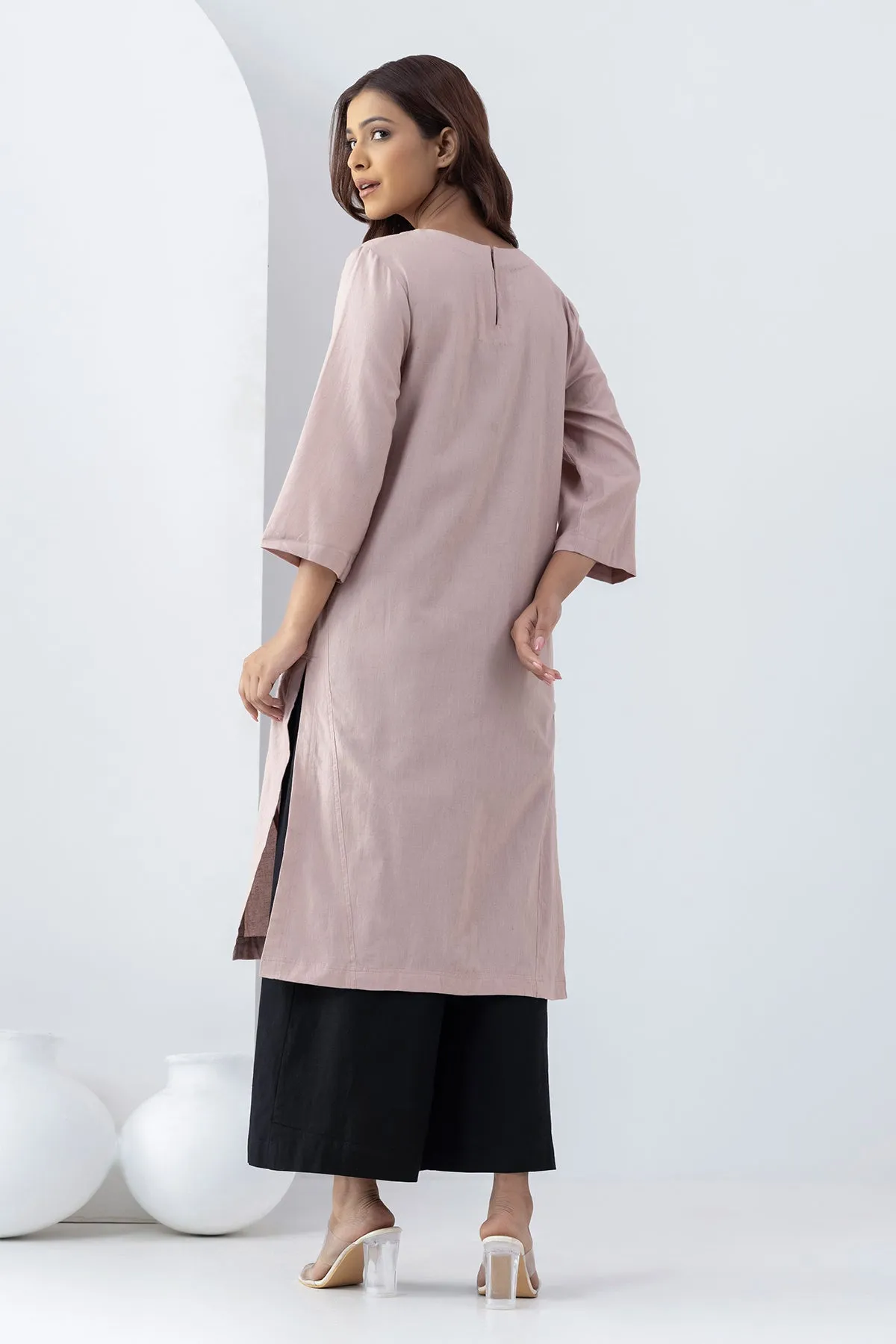 Blush Pink Patchwork Tunic Set