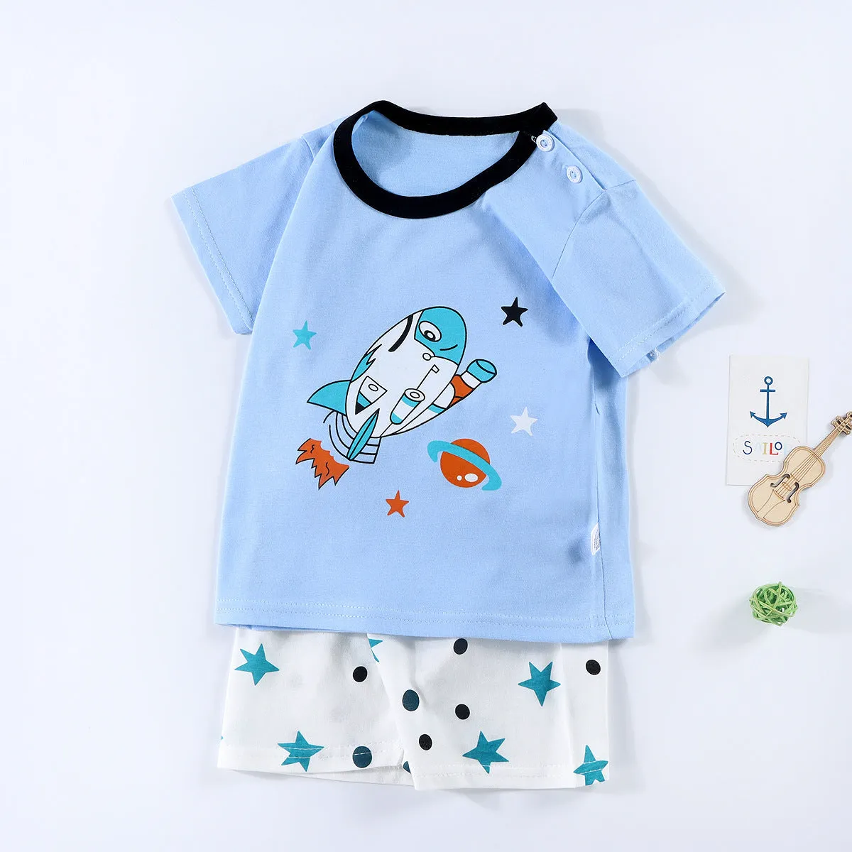 Boys And Girls Summer T-shirt Half Sleeve Suit Shorts Thin