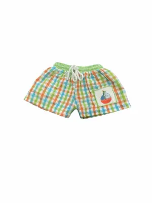 Boys Child Size 24 Months Smock Monkey Plaid Shorts