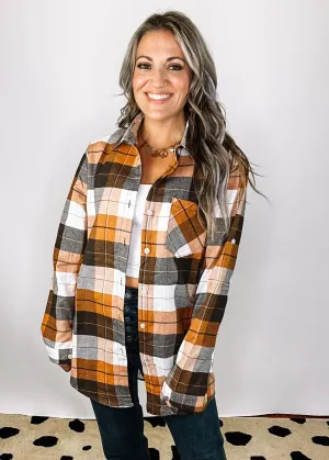 Brown and Orange Plaid Top