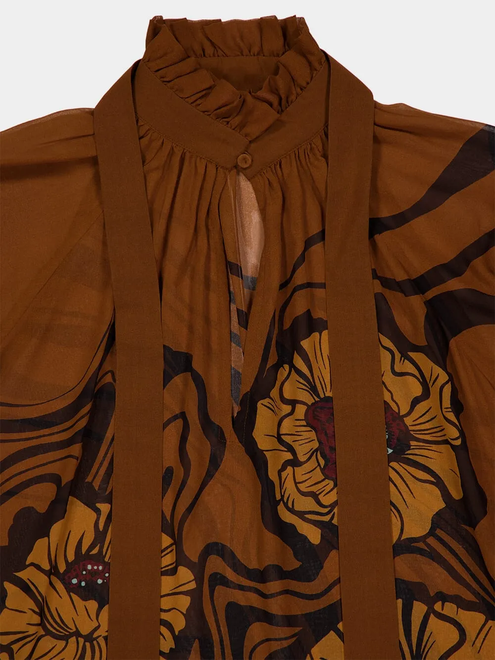 Brown Cerere Blouse Big Blooms