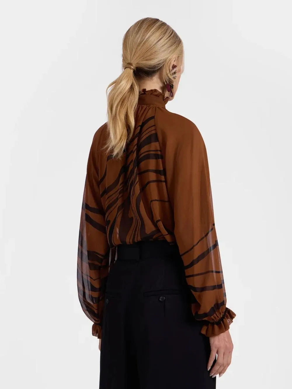Brown Cerere Blouse Big Blooms