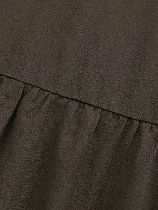 Brown Classic Fairy Tiered Maxi Skirt
