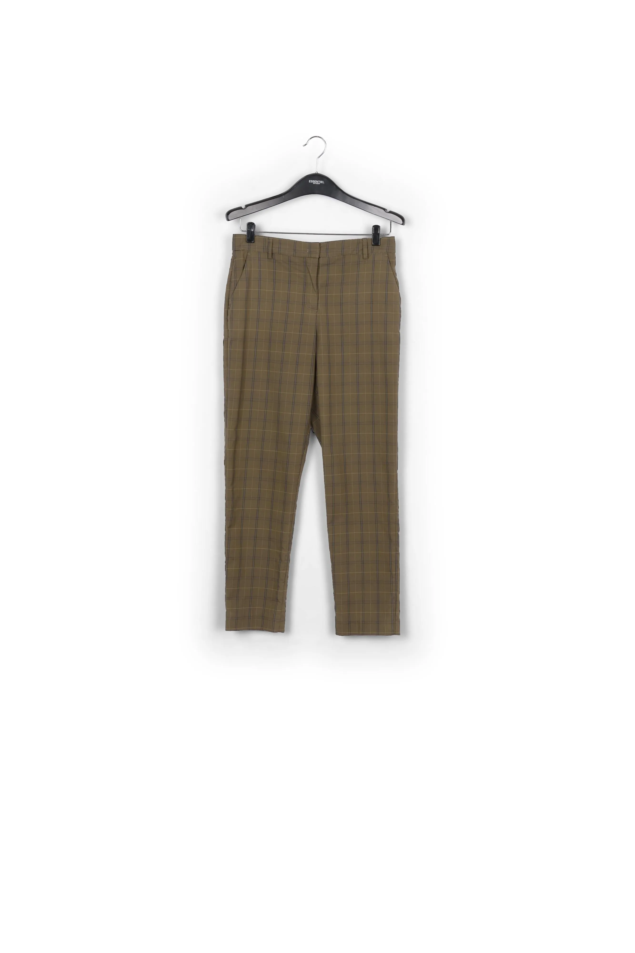 Brown plaid tailored trousers