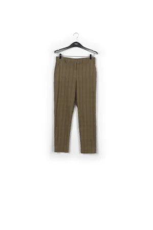 Brown plaid tailored trousers