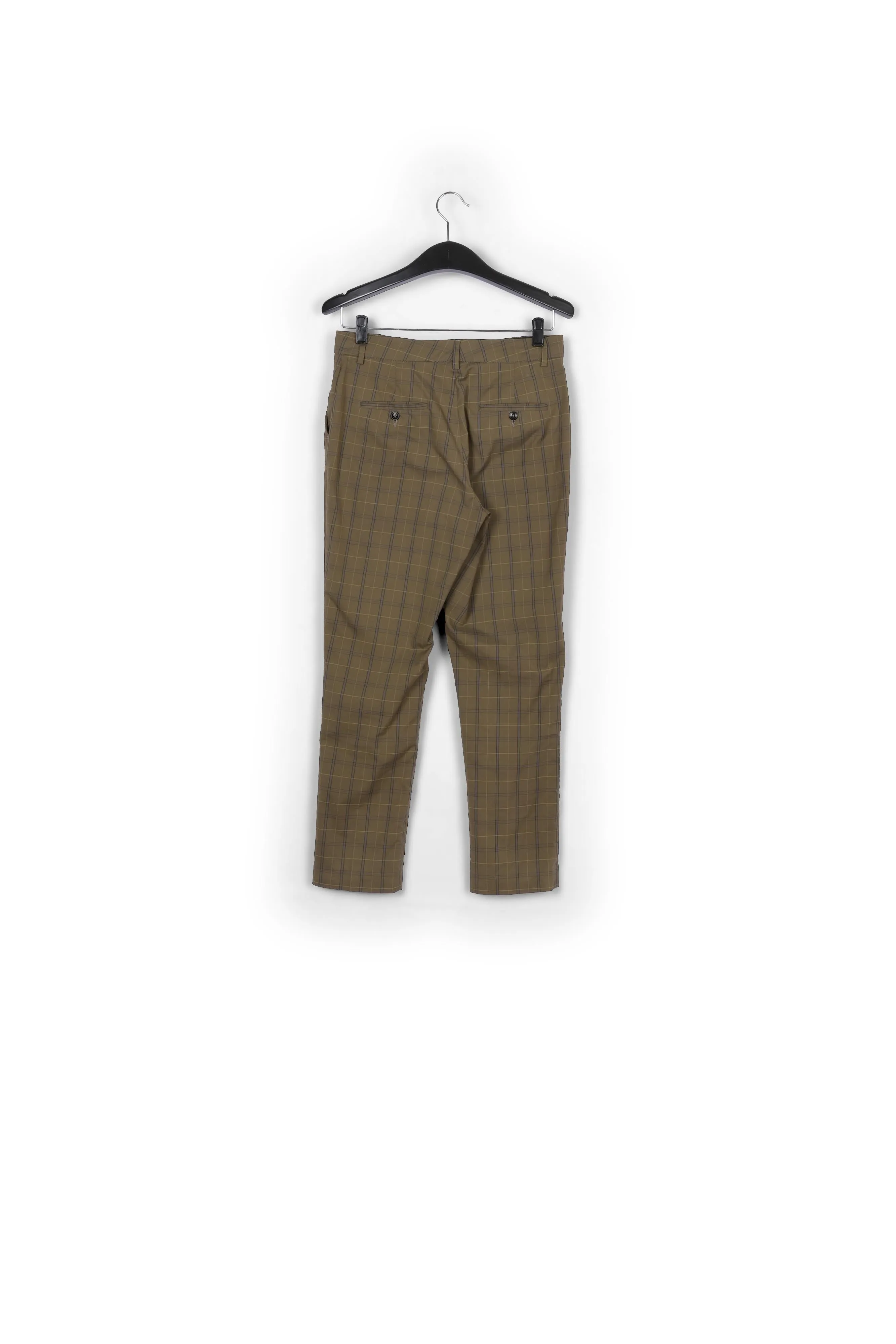 Brown plaid tailored trousers