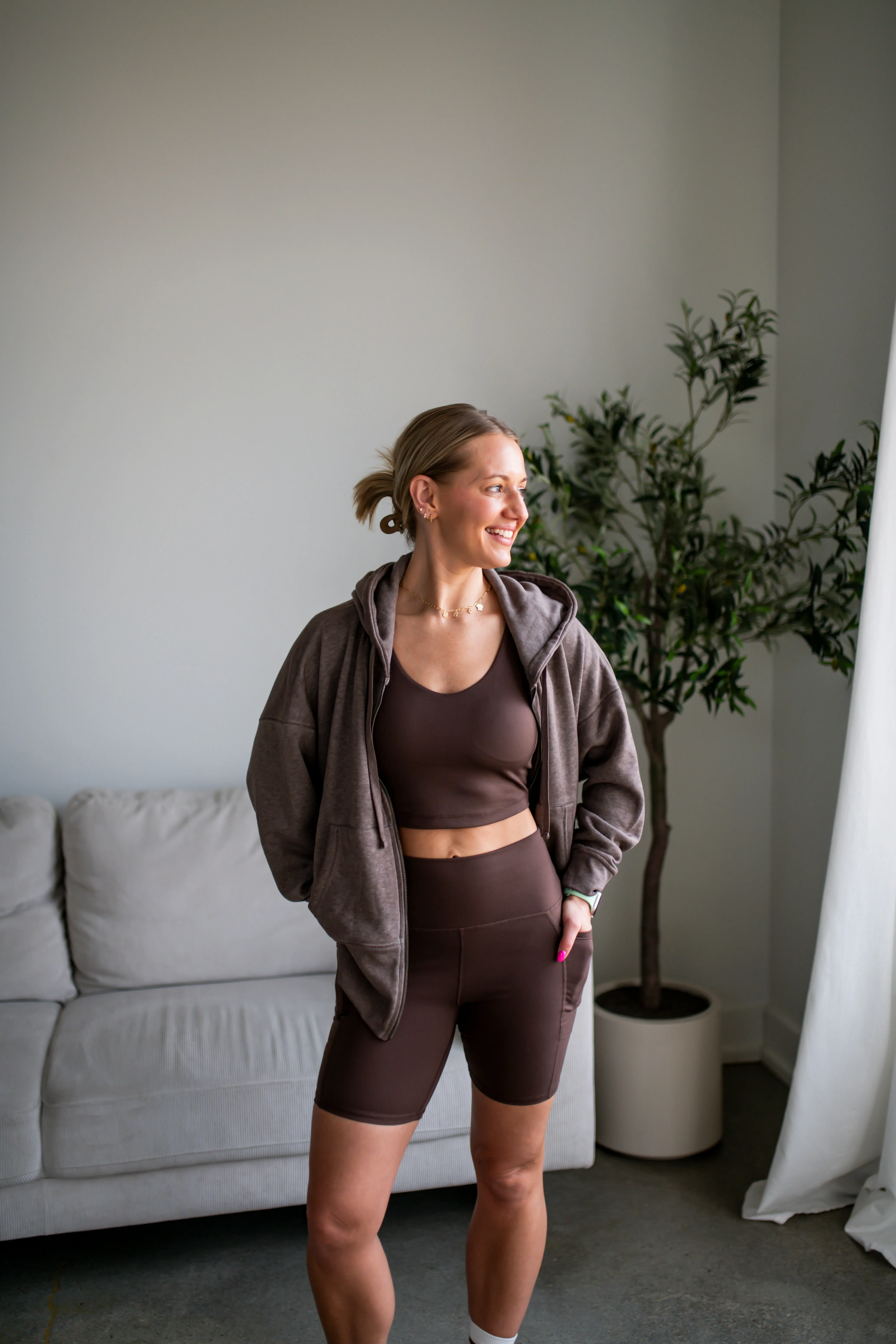 Brown Venice Cloud Sculpt Biker Shorts