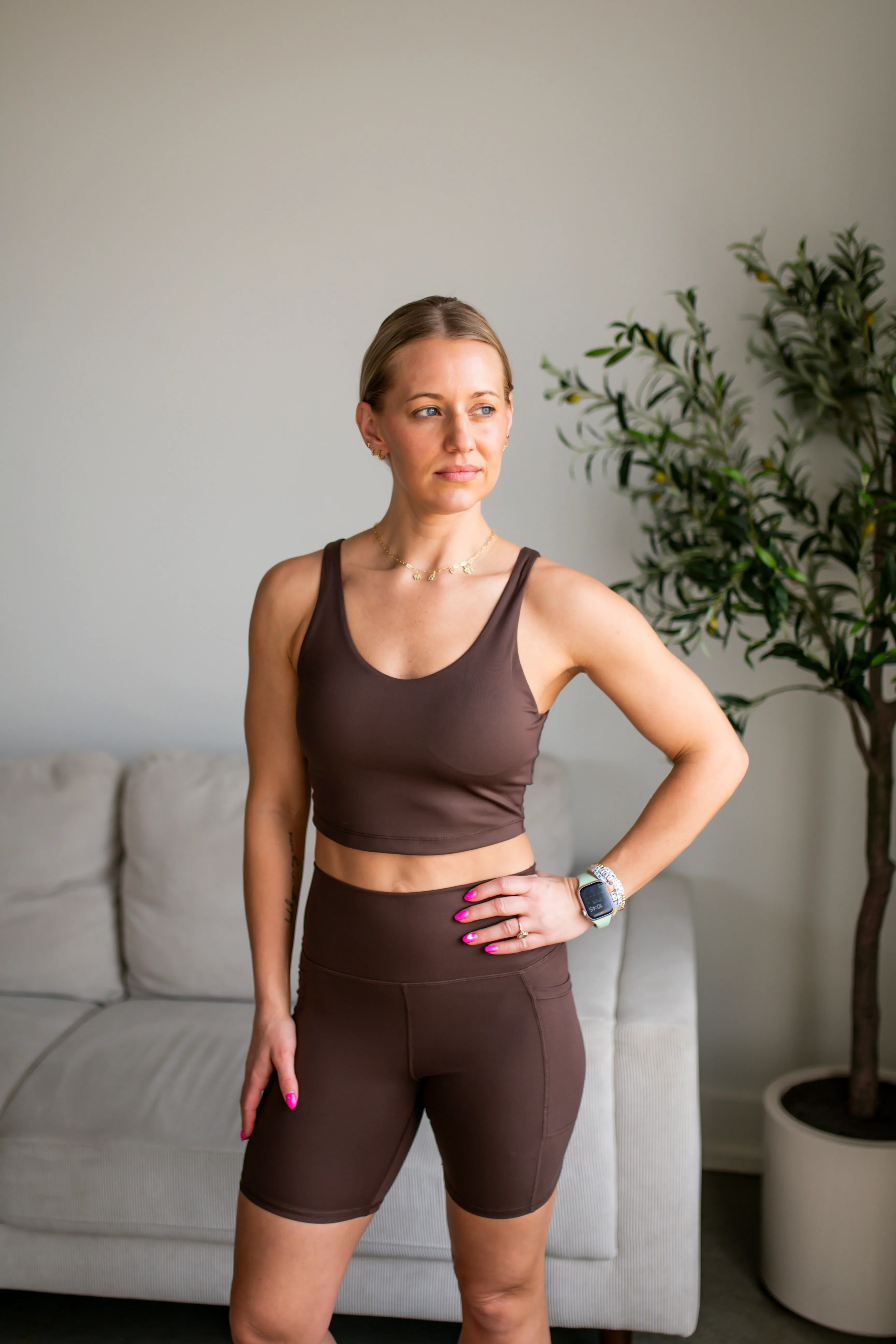 Brown Venice Cloud Sculpt Biker Shorts