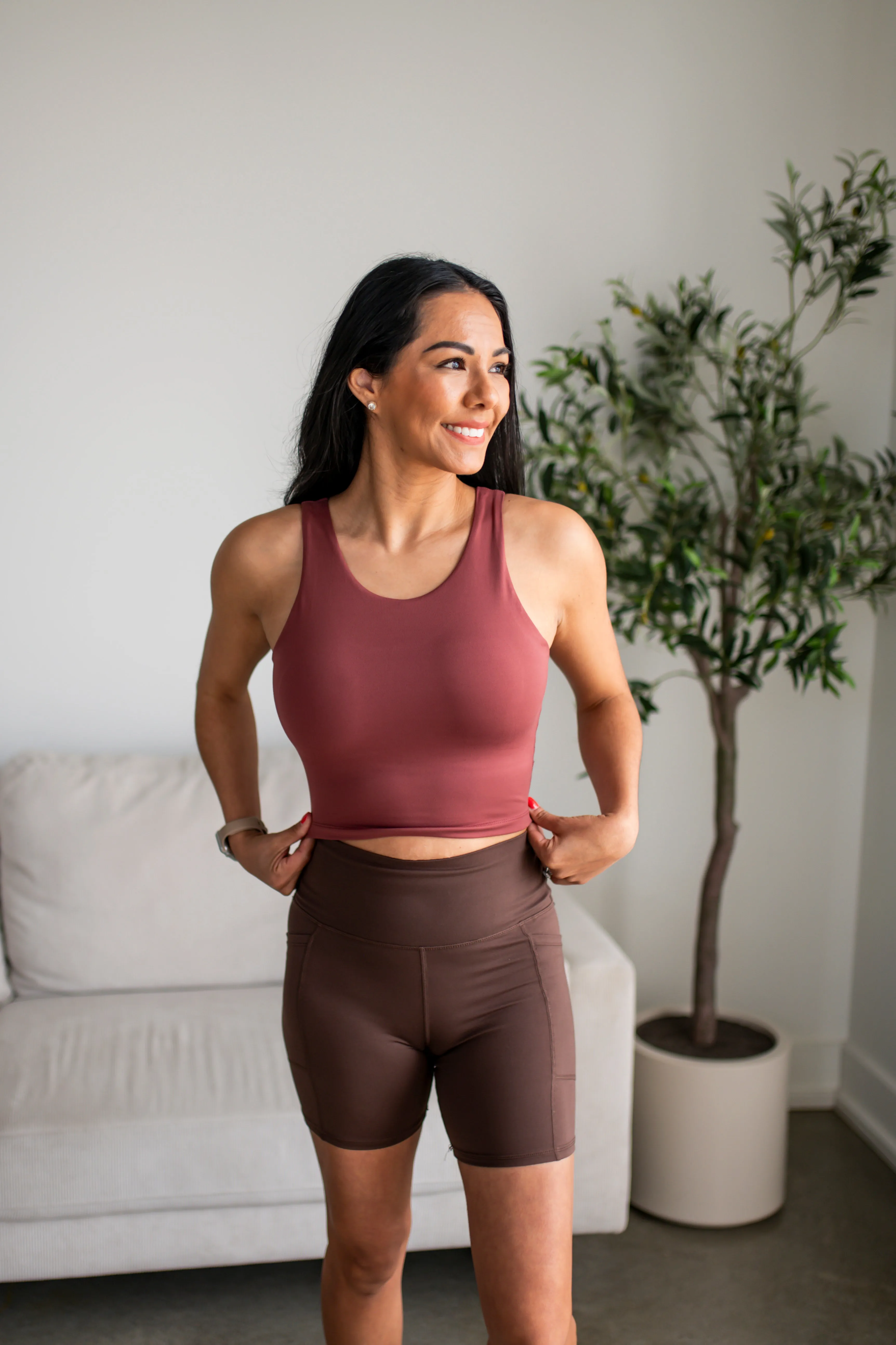 Brown Venice Cloud Sculpt Biker Shorts