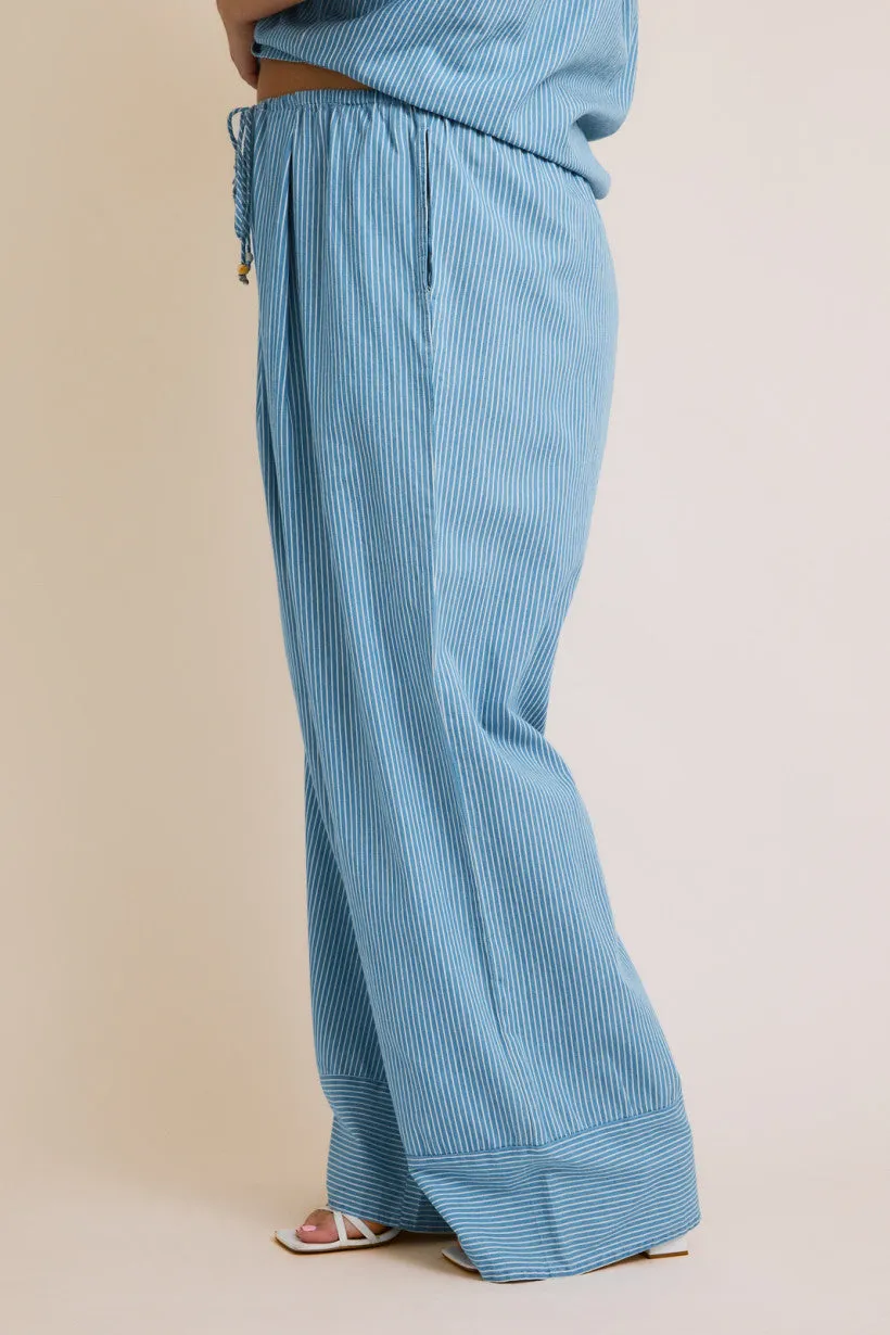 Chambray Stripe Pants