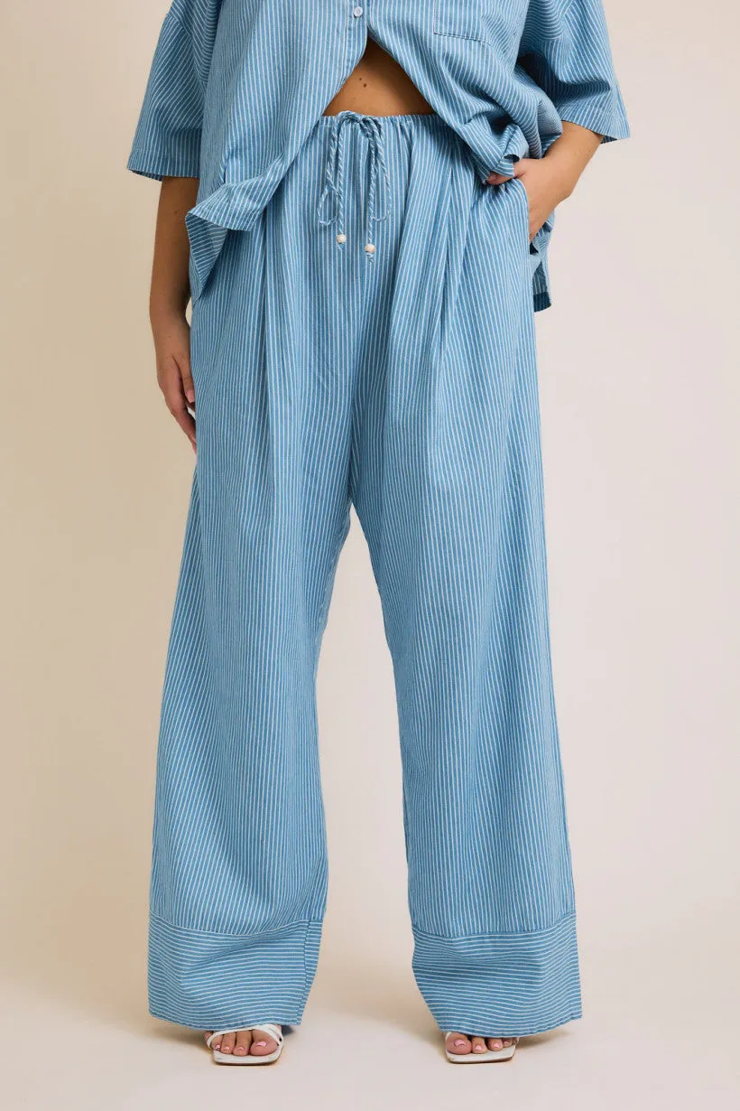 Chambray Stripe Pants