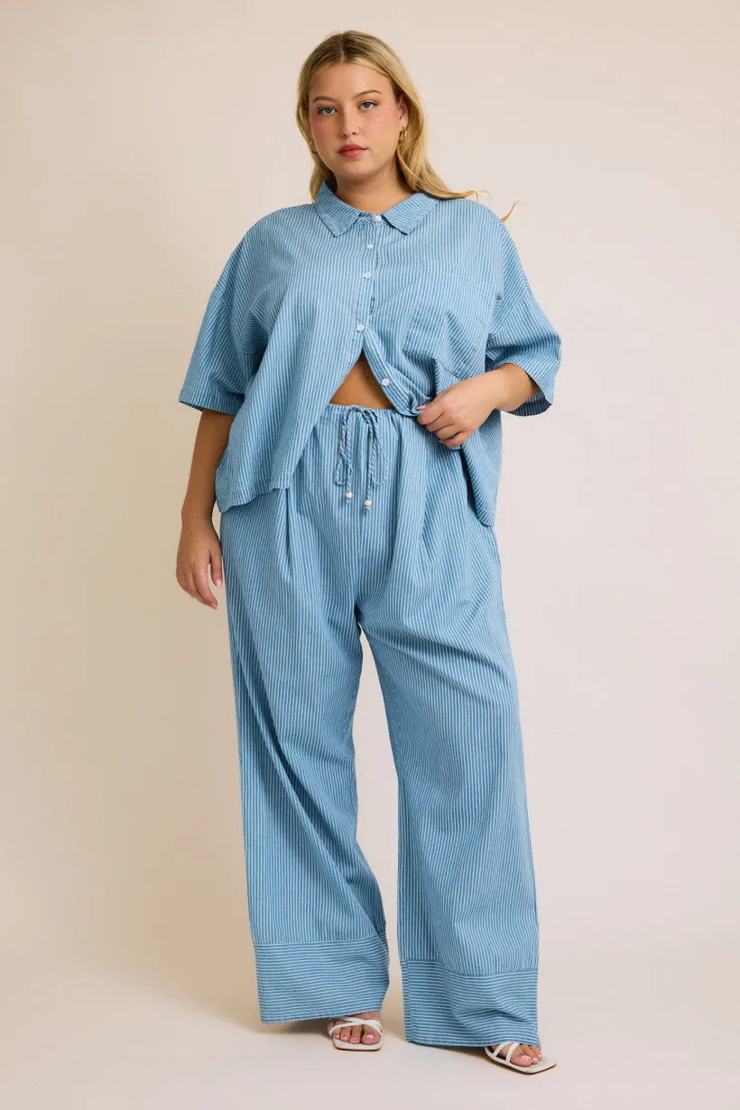 Chambray Stripe Pants