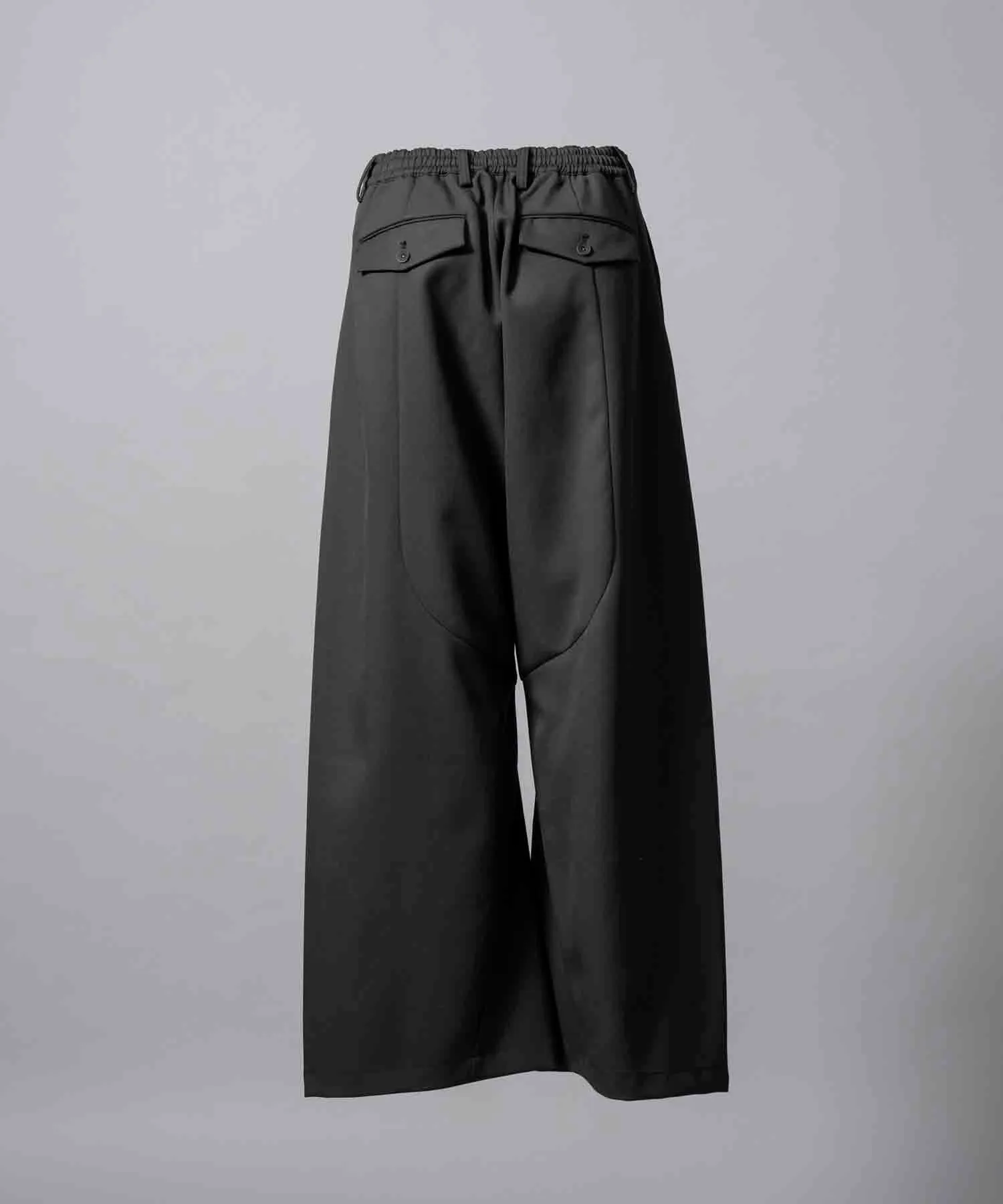 Chambray Wool Prime-Wide Three-Dimensional Cutting Pants