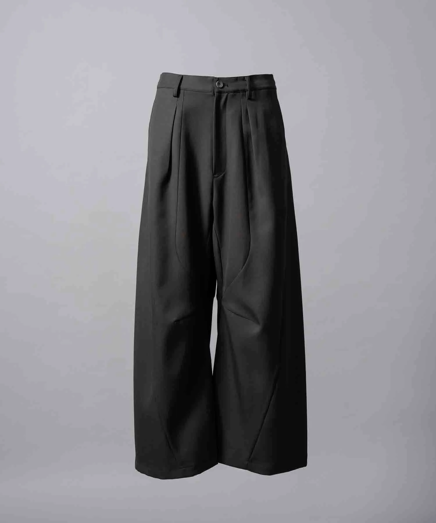 Chambray Wool Prime-Wide Three-Dimensional Cutting Pants