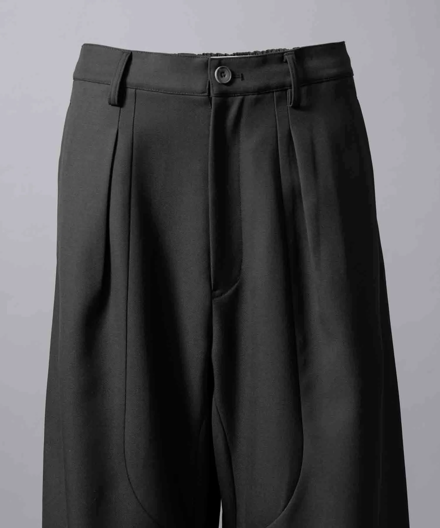 Chambray Wool Prime-Wide Three-Dimensional Cutting Pants
