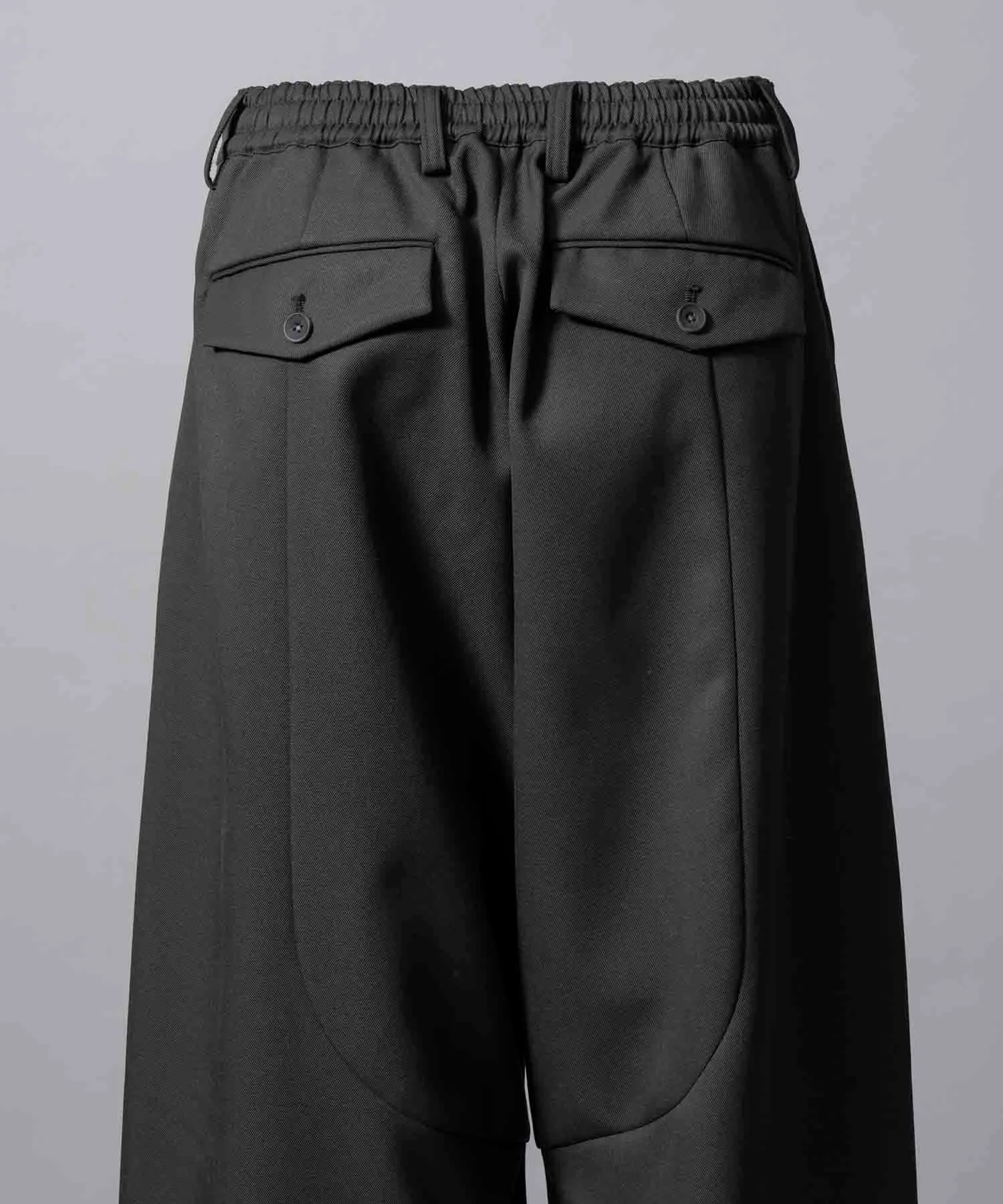Chambray Wool Prime-Wide Three-Dimensional Cutting Pants