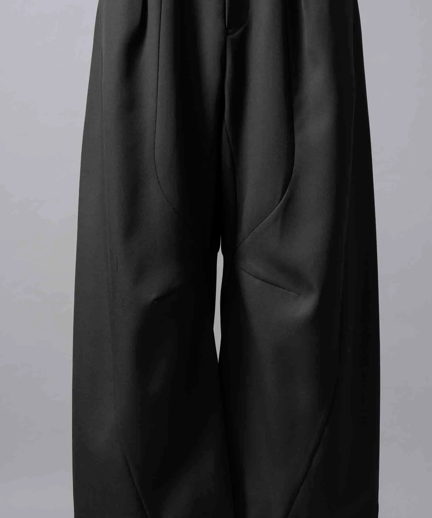 Chambray Wool Prime-Wide Three-Dimensional Cutting Pants